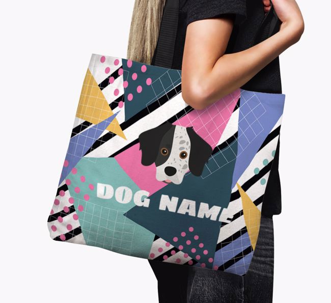 Retro Pattern: Personalised {breedFullName} Canvas Bag